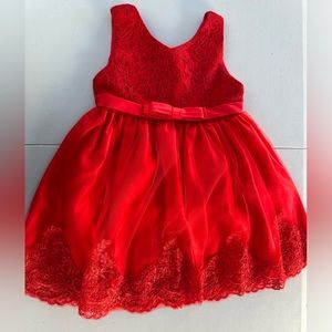 Red Christmas dress with big (removable) bow in the back size 18-24 months
